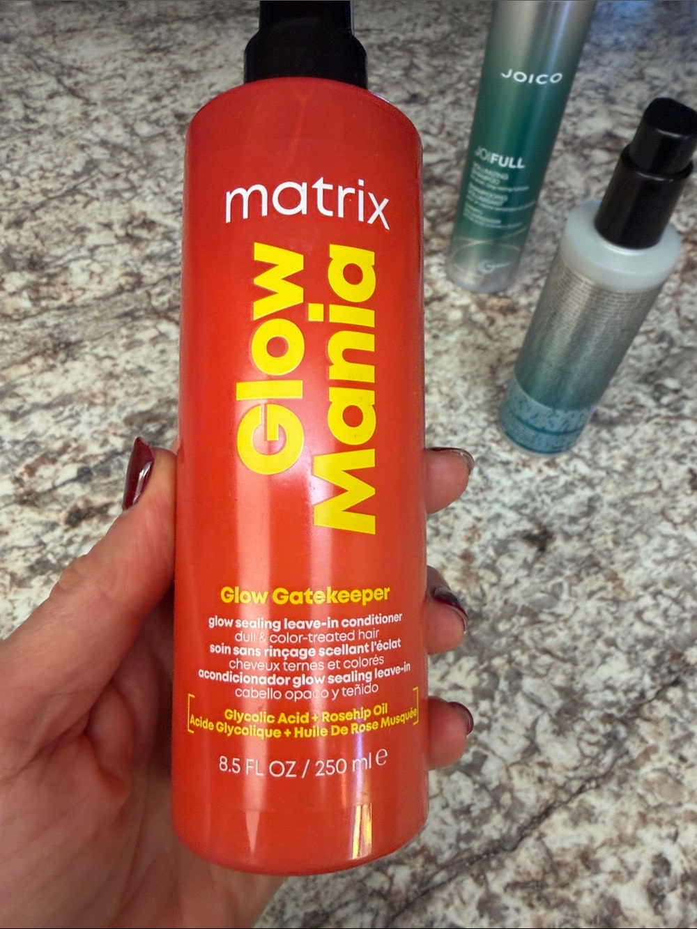 Matix Glow Mania Leave-In Conditioner Red Bottle